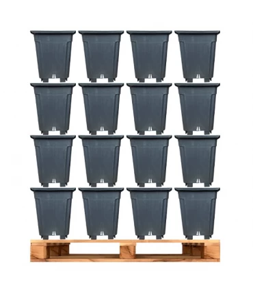 Palet de macetas Easy Garden Cuadradas Negras Sobrelevadas - 20 x 20 x 27.5 cm - 7L  (1.950 Unds)