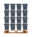 Palet de macetas Easy Garden Cuadradas Negras Sobrelevadas - 20 x 20 x 27.5 cm - 7L  (1.950 Unds)