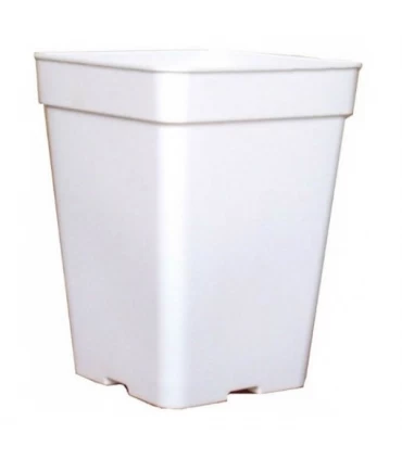 Maceta Cuadrada Blanca 18 x 18 x 25.5 cm. - 5.5 lt.  Cannapot