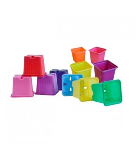 Maceta Cuadrada C. Rosa 7 x 7 x 6 cm. - 0.21 lt. (50 ud.)