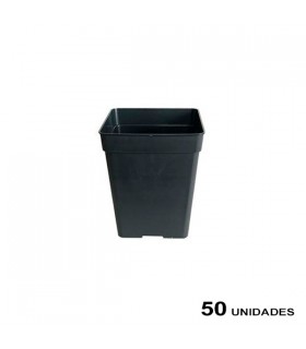 Maceta Cuadrada Negra 15 x 15 x 18.5 cm. - 3.2 lt.  JBQ (50 ud.)