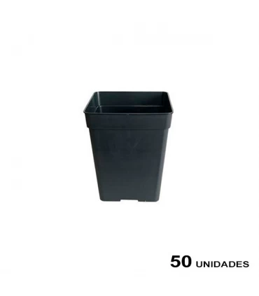 Maceta Cuadrada Negra 15 x 15 x 18.5 cm. - 3.2 lt.  JBQ (50 ud.)