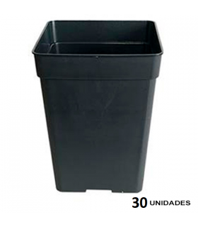 Maceta Cuadrada Negra 27 x 27 x 40 cm. - 20 lt.  JBQ (30 ud.)