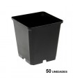 Maceta Cuadrada Negra  9 x  9 x 10 cm. - 0.6 lt. Teku (50 u.)