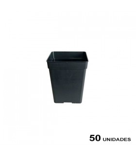 Maceta Cuadrada Negra 13 x 13 x 14.5 cm. - 1.6   lt.  JBQ (50 u.)