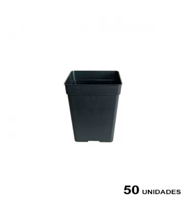 Maceta Cuadrada Negra 13 x 13 x 14.5 cm. - 1.6   lt.  JBQ (50 u.)