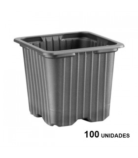 Maceta Cuadrada Negra  7 x 7 x 8 cm. - 0.23 lt.  Desch. (100 ud.)