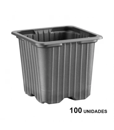 Maceta Cuadrada Negra  7 x 7 x 8 cm. - 0.23 lt.  Desch. (100 ud.)