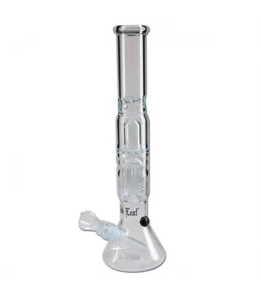 Bong Cristal Black Leaf Percolador 38 cm.