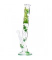 Bong Cristal Curvo Ice Leaves 45 cm.