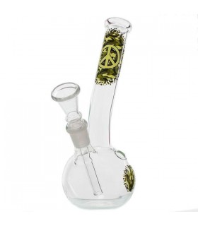 Bong Cristal Curvo Peace 18 cm.
