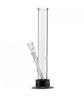 Bong Cristal Recto Base Goma 32 cm.