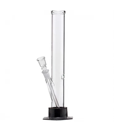 Bong Cristal Recto Base Goma 32 cm.