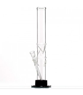 Bong Cristal Recto Lineas Base Goma 2 - 40 cm.