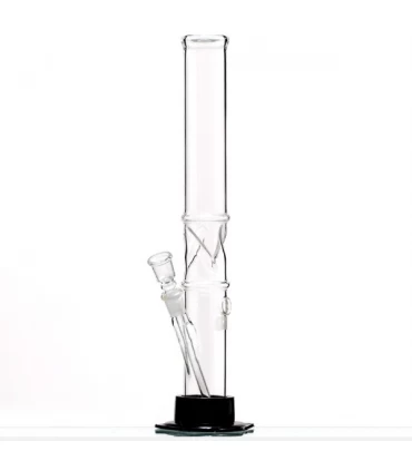 Bong Cristal Recto Lineas Base Goma 2 - 40 cm.