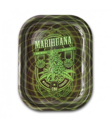 Bandeja Metal 18 x14cm - Marihuana CBD.