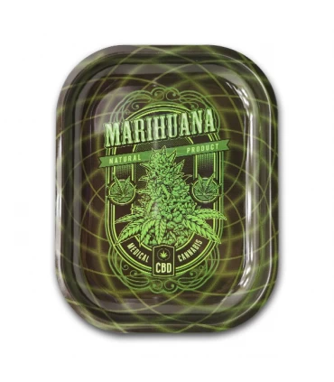 Bandeja Metal 18 x14cm - Marihuana CBD.